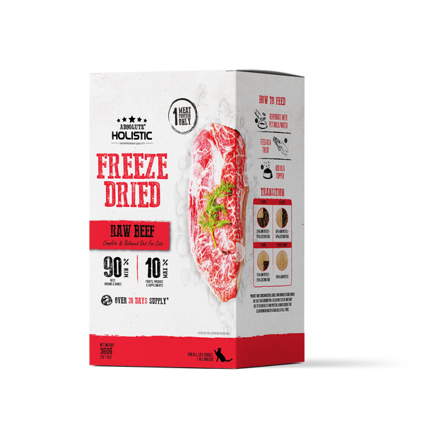 Absolute Holistic Freeze Dried Raw Beef Patty Dry Cat Food - 360G