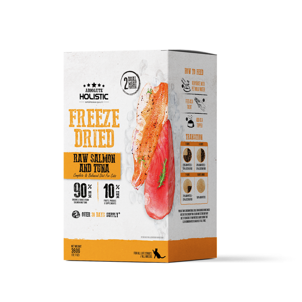 Absolute Holistic Freeze Dried Raw Salmon & Tuna Patty Dry Cat Food - 360G
