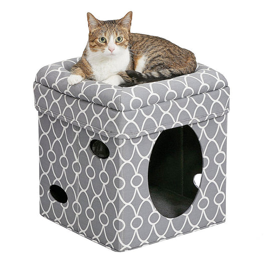 Curious Cat Cube - Grey