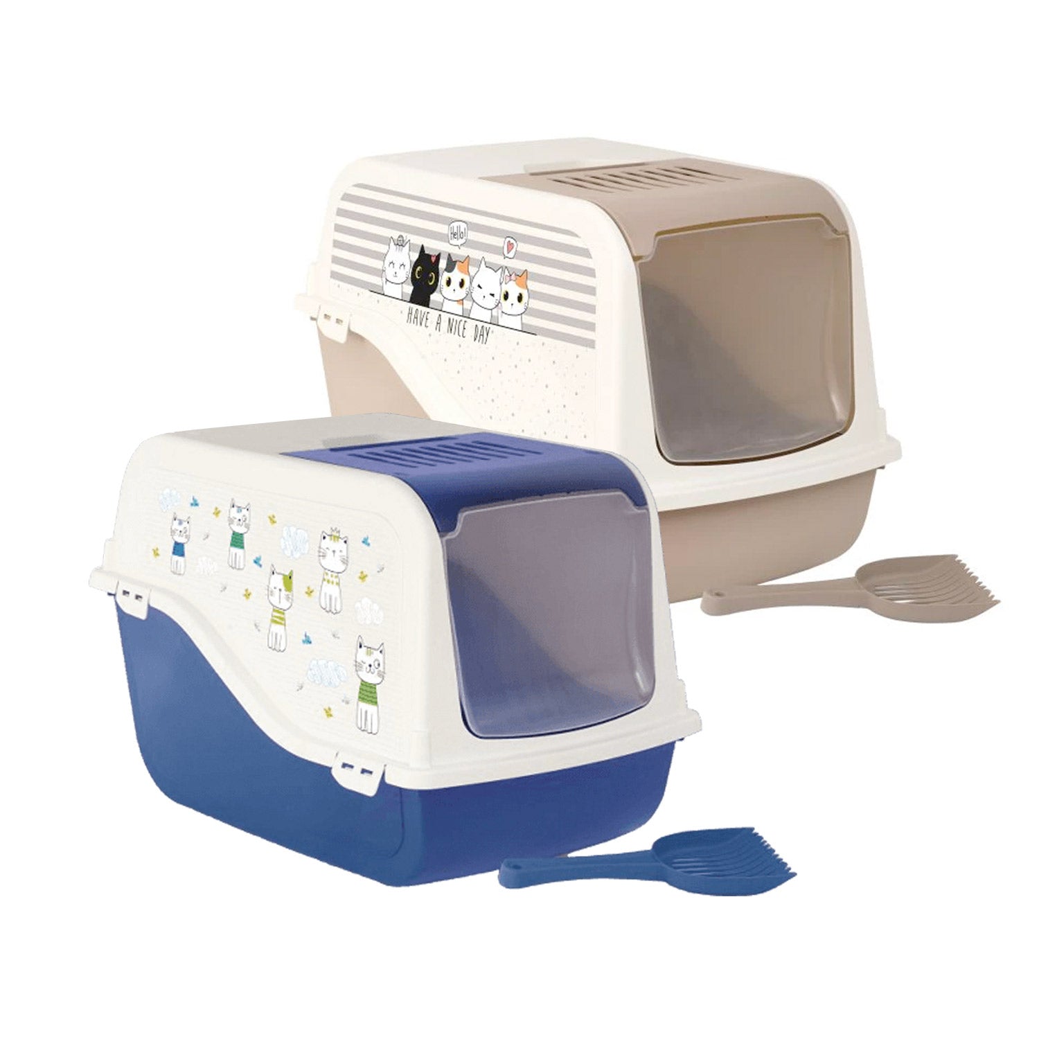 Cat Litter Box ARIEL(TOP FREE) with Cat Clipart
