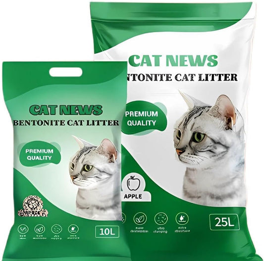 Pack of 5 Cat New Premium Bentonite Cat Litter 10Ltr Apple Fragrance