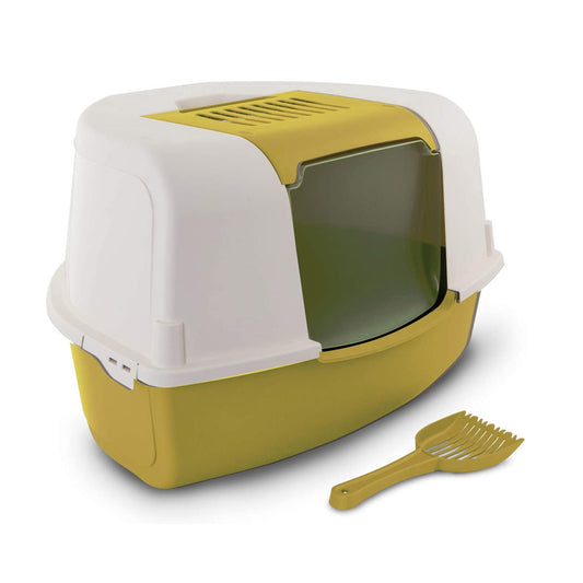 Toilet Ariel Corner Litter Tray and Scoop - Mustard