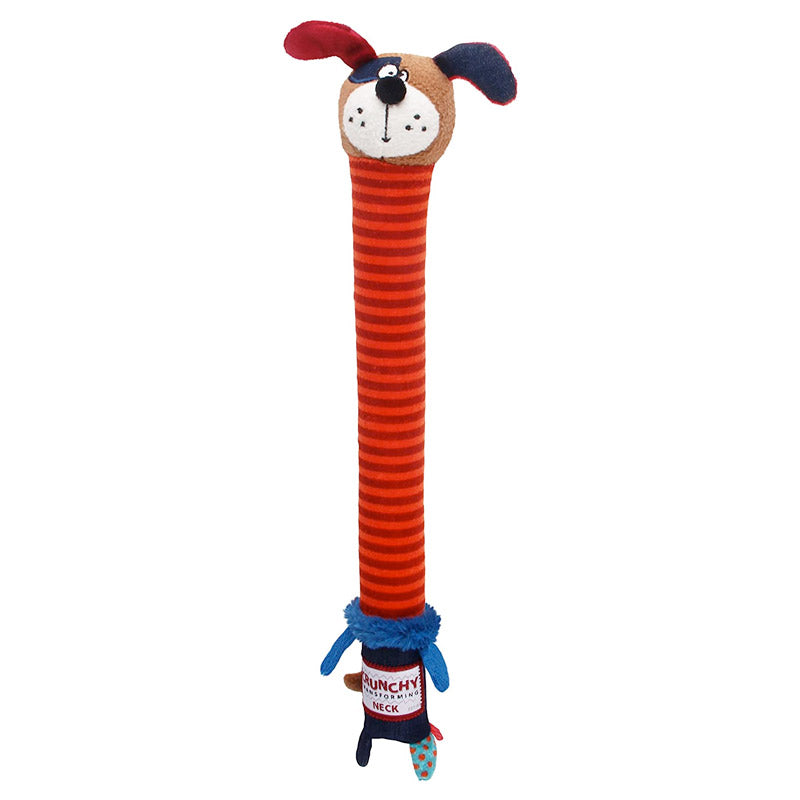 Crunchy Neck Plush Friendz Dog with Bone &amp; Squeaker  Small