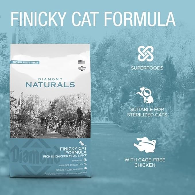 Diamond Naturals Finicky Cat Formula - Rich in Chicken Meal & Rice 1kg