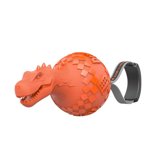 Gigwi Dinoball T-Rex 'Push To Mute' Lake Blue - Orange