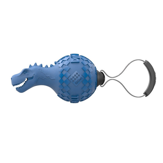 Gigwi Dinoball T-Rex 'Push To Mute' Lake Blue - Dark Blue