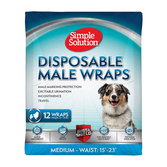 Simple Solution Disposable Male Dog Wraps - M
