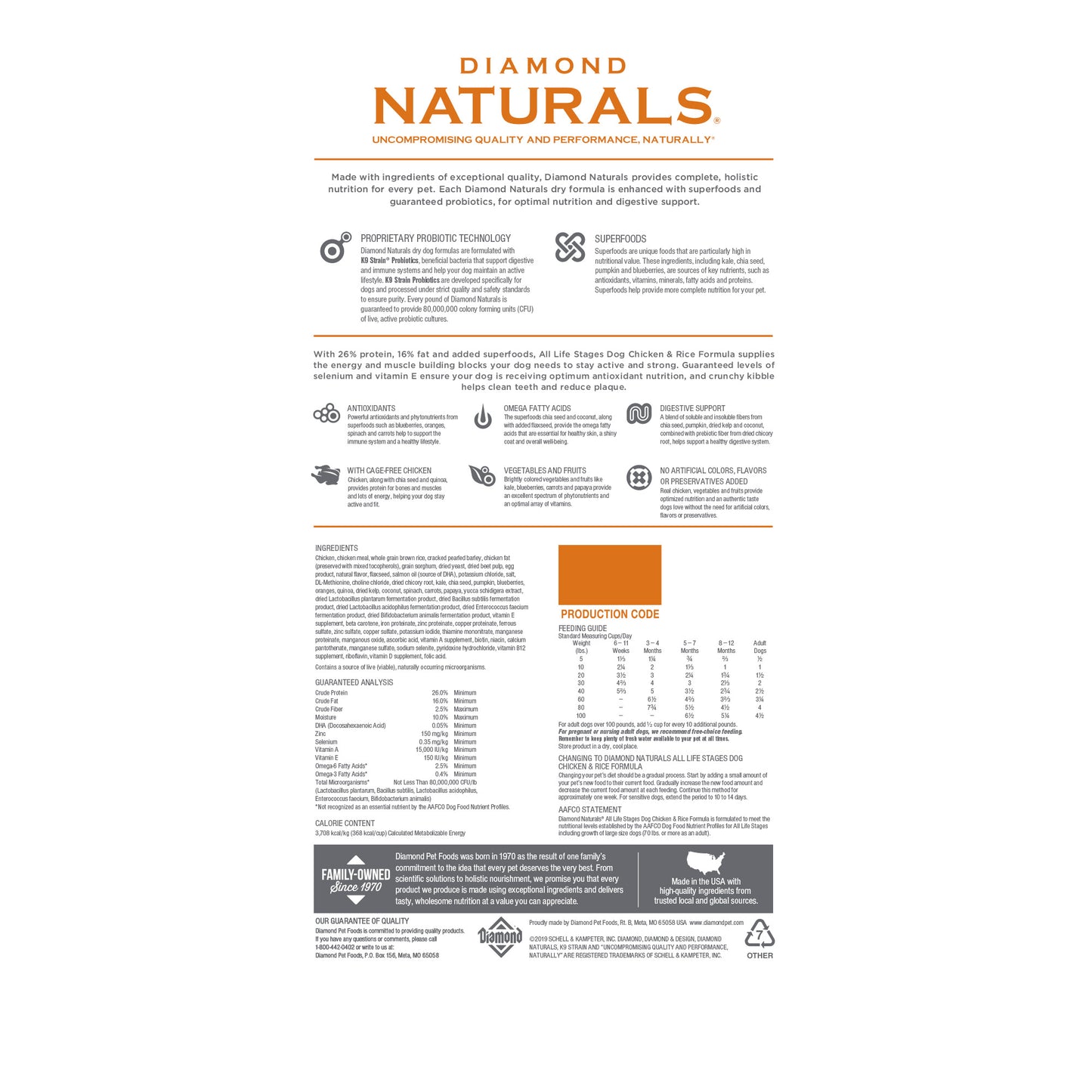 Diamond Naturals All Life stages Dog Chicken & Rice Formula