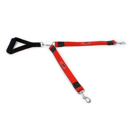 EZ Steps Stretch Dual Leash Large - Red