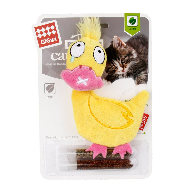 Refillable Duck with Changeable Catnip Bag  &  Silvervine Stick