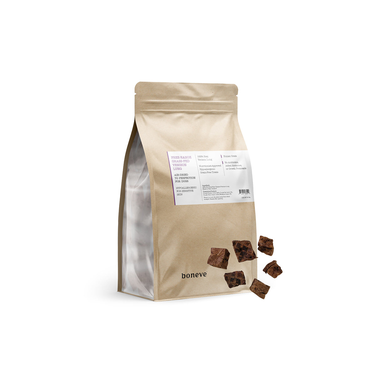 Boneve Air-Dried Free-Range Grass-Fed Venison Lung Dog Treat - 85G