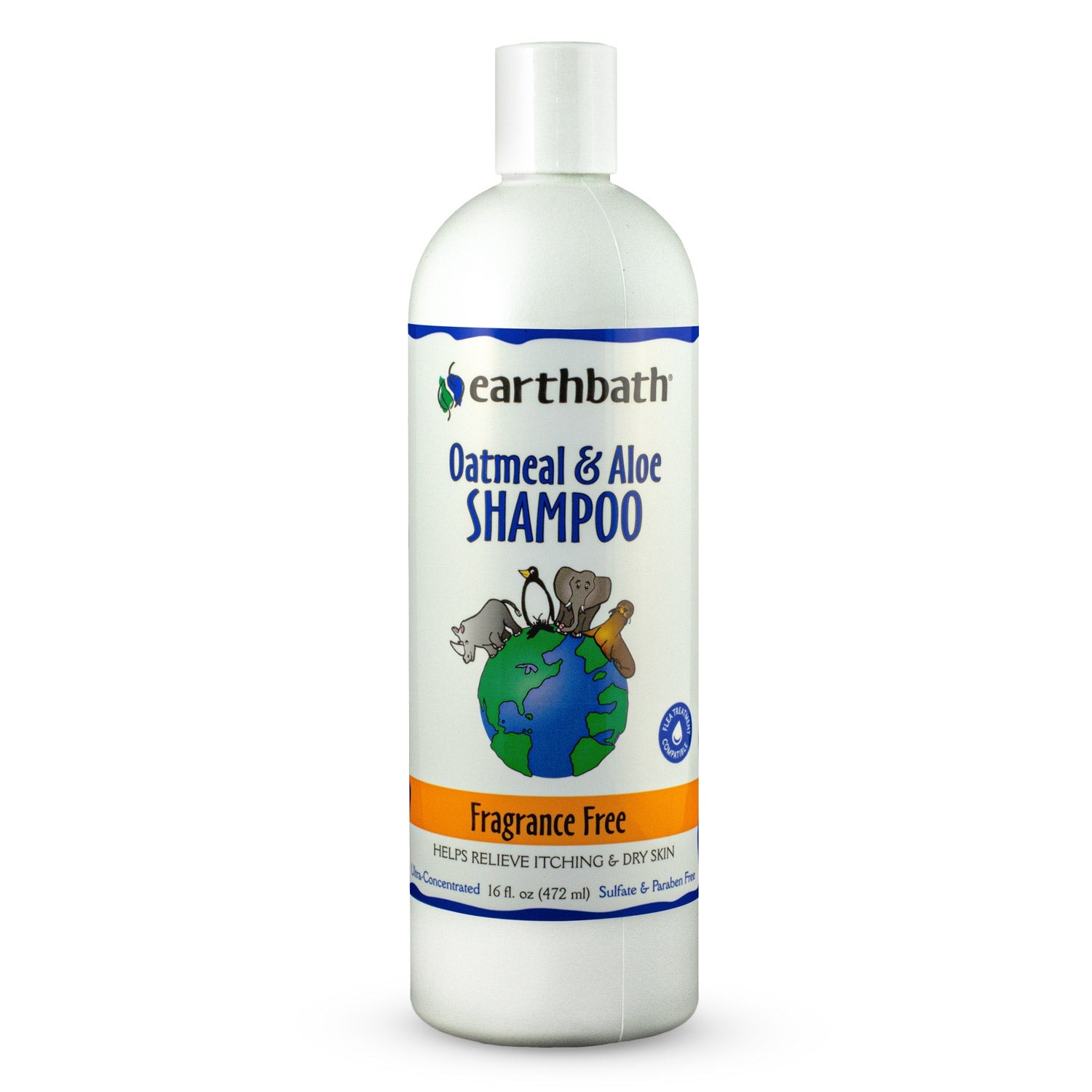 earthbath Oatmeal Aloe Shampoo Fragrance Free Helps Relieve Itchy Dry Skin Made in USA 16 oz