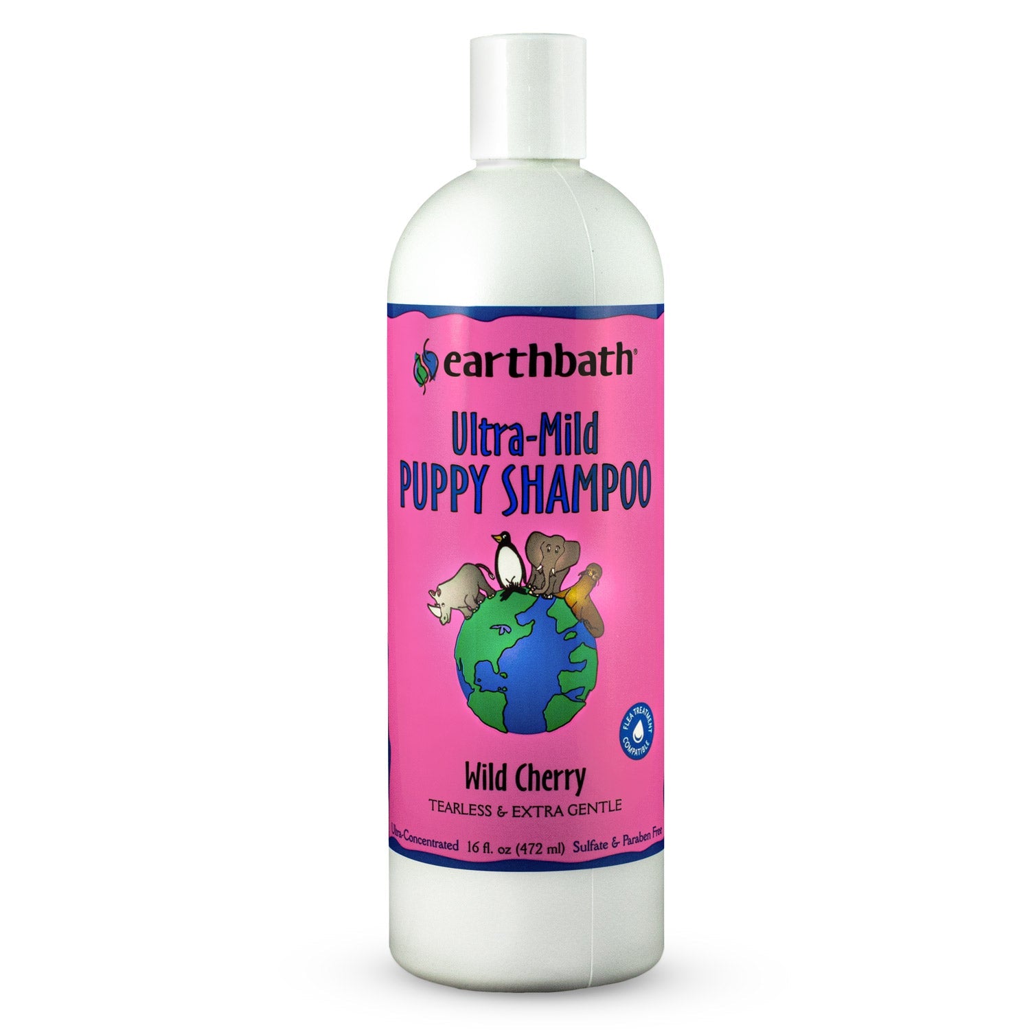 earthbath Ultra Mild Puppy Shampoo Wild Cherry Tearless Extra Gentle Made in USA 16 oz