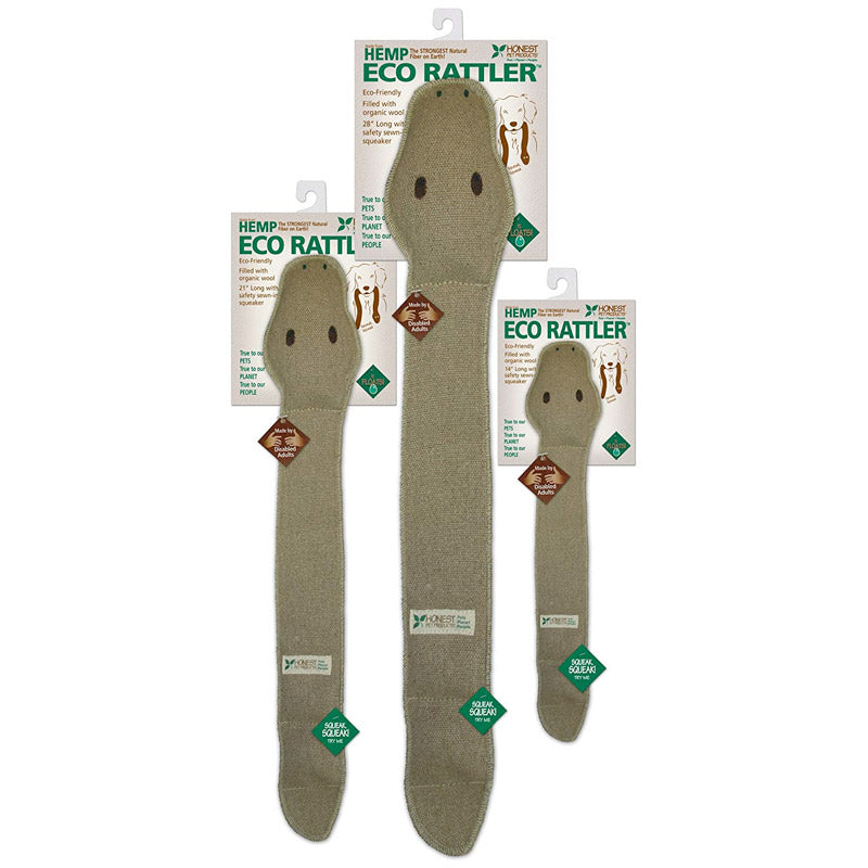 Honest Pets Eco Rattler - Squeaker - 28in