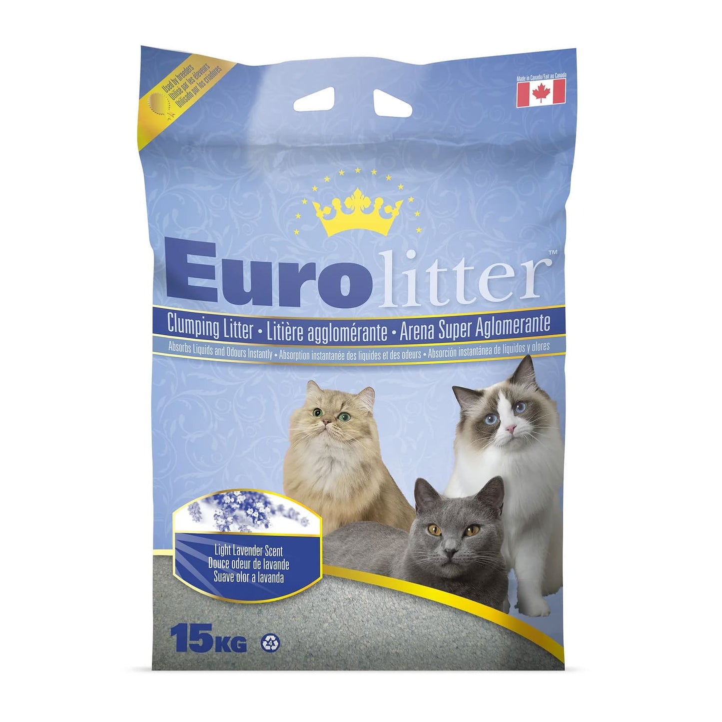 Eurolitter Premium Cat Litter - Lavender - 15Kg