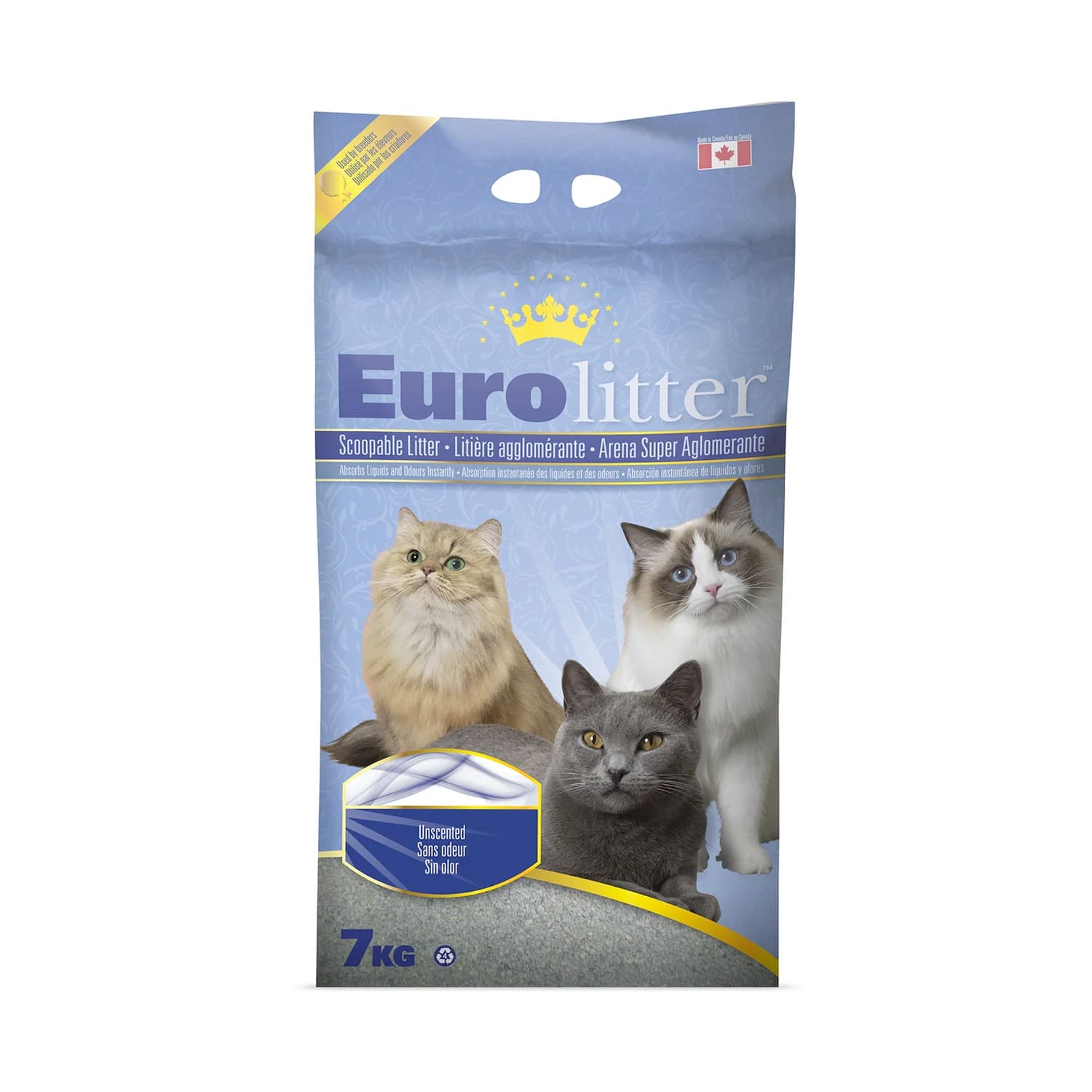 Eurolitter Premium Cat Litter - Unscented - 7Kg