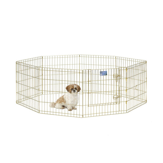 MidWest Foldable Exercise Pen With Door - Gold Zinc - 24 inch