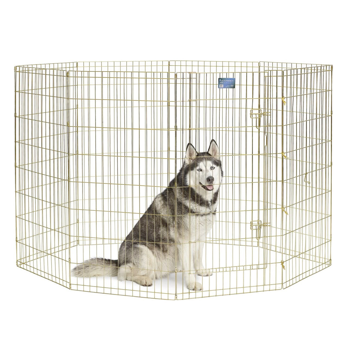 MidWest Foldable Exercise Pen With Door - Gold Zinc - 48 inch