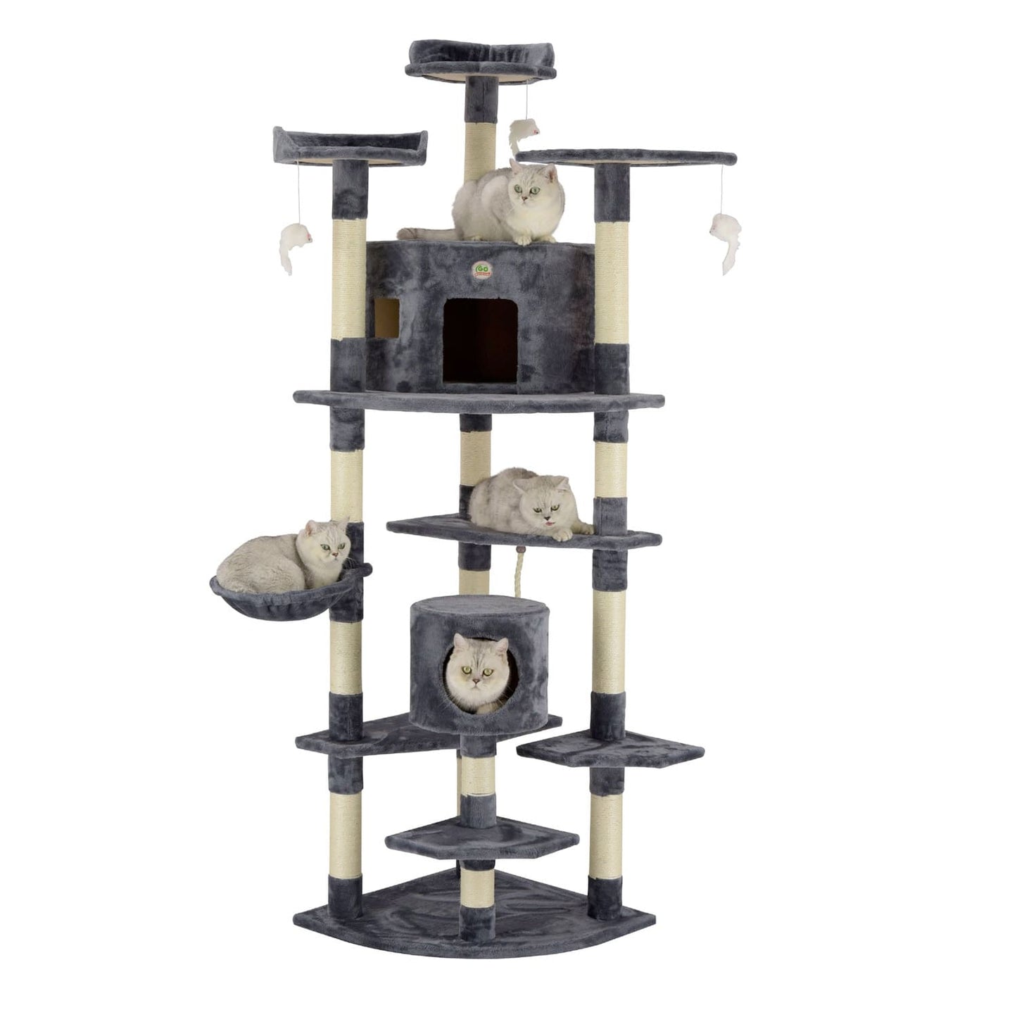 Go Pet Club 80" Classic Cat Tree House Furniture with Sisal Scratching Post