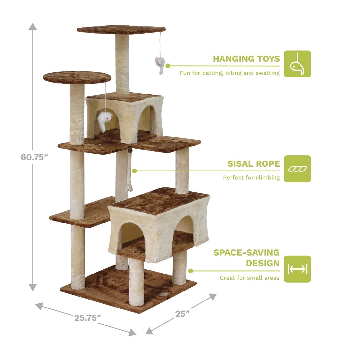 Go Pet Club 61" Kitten Cat Tree House