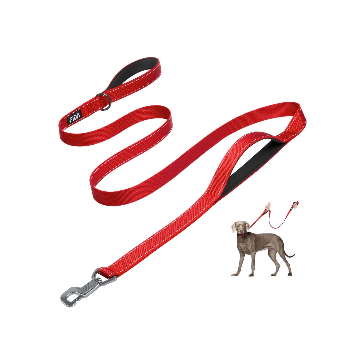 Fida Heavy Duty Dog Leash - 5ft, Red