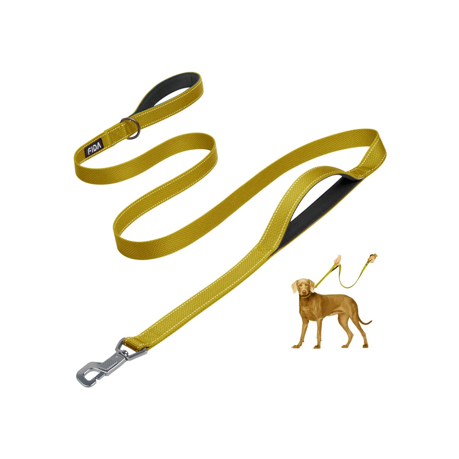 Fida Heavy Duty Dog Leash - 4ft, Yellow