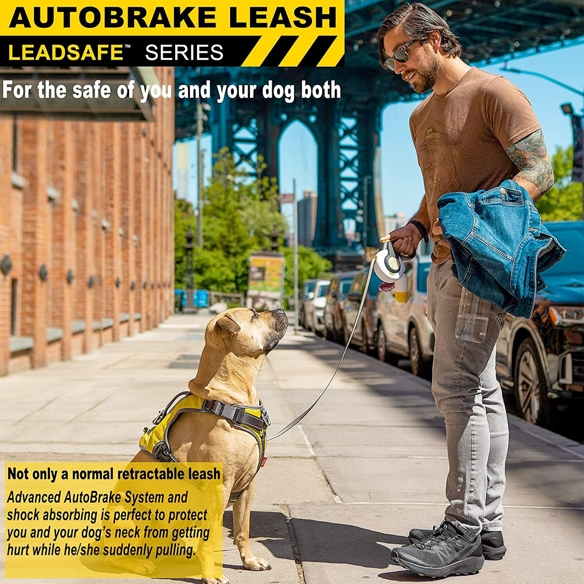 Fida Autobrake Retractable Dog Leash 16 ft