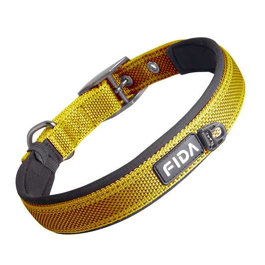 Fida Heavy Duty Dog Collar - Large, Yellow