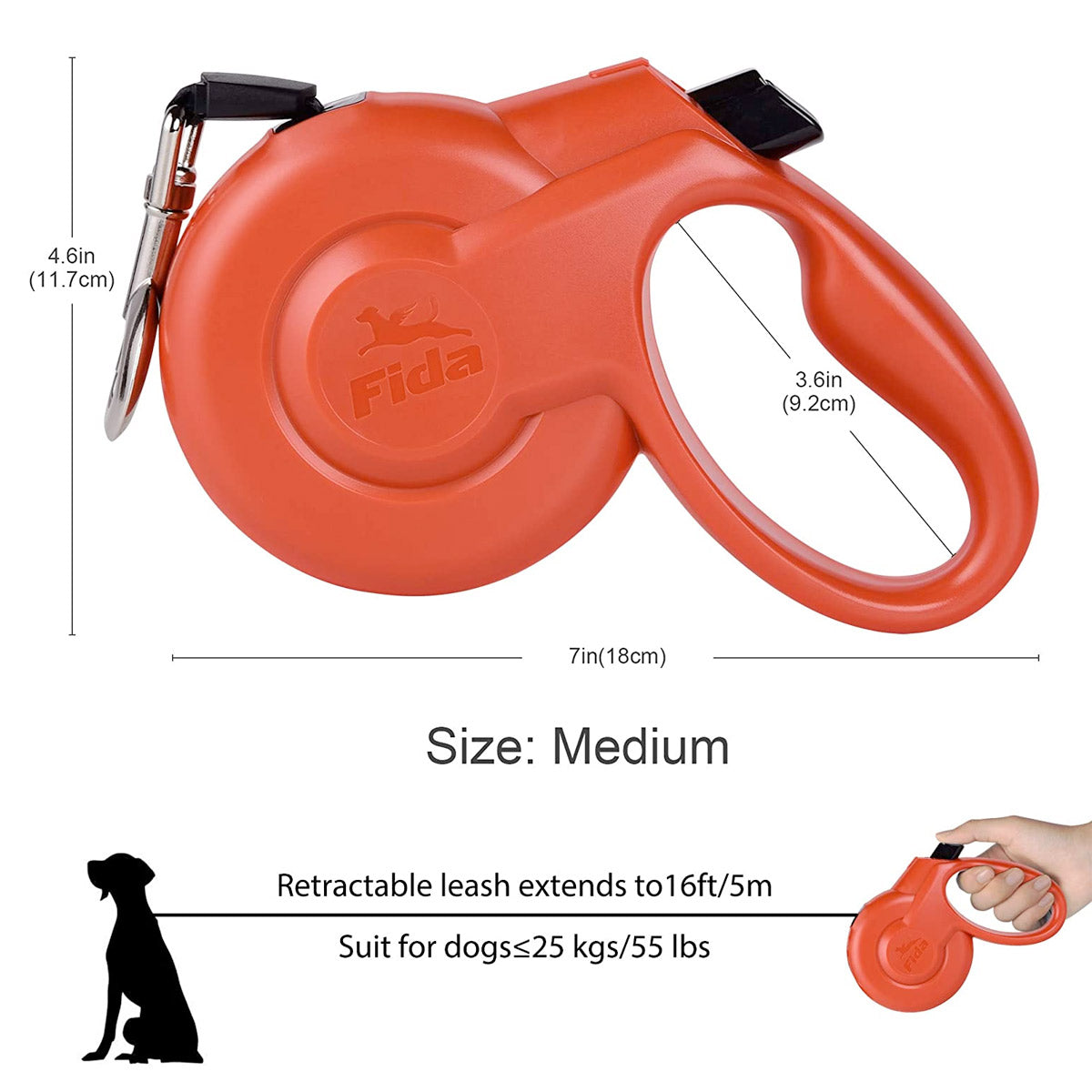 Fida Retractable Dog Leash Heavy Duty (Styleash Series)