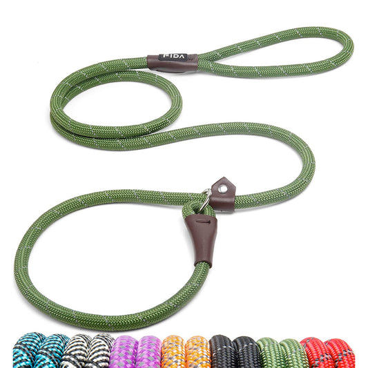 Fida Durable Slip Lead Dog Leash / Training Leash(6ft length, 1/2" thick Rope) - Green