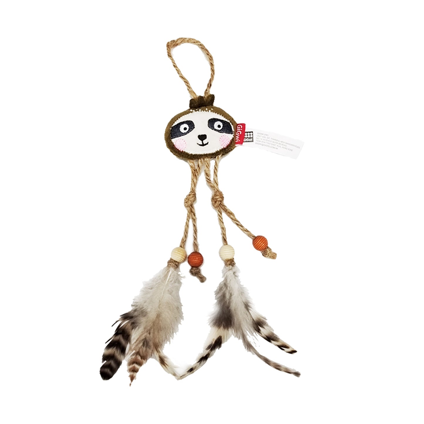 Sloth Catch  &  Scratch Eco line with Slivervine Leaves and Natural Feather