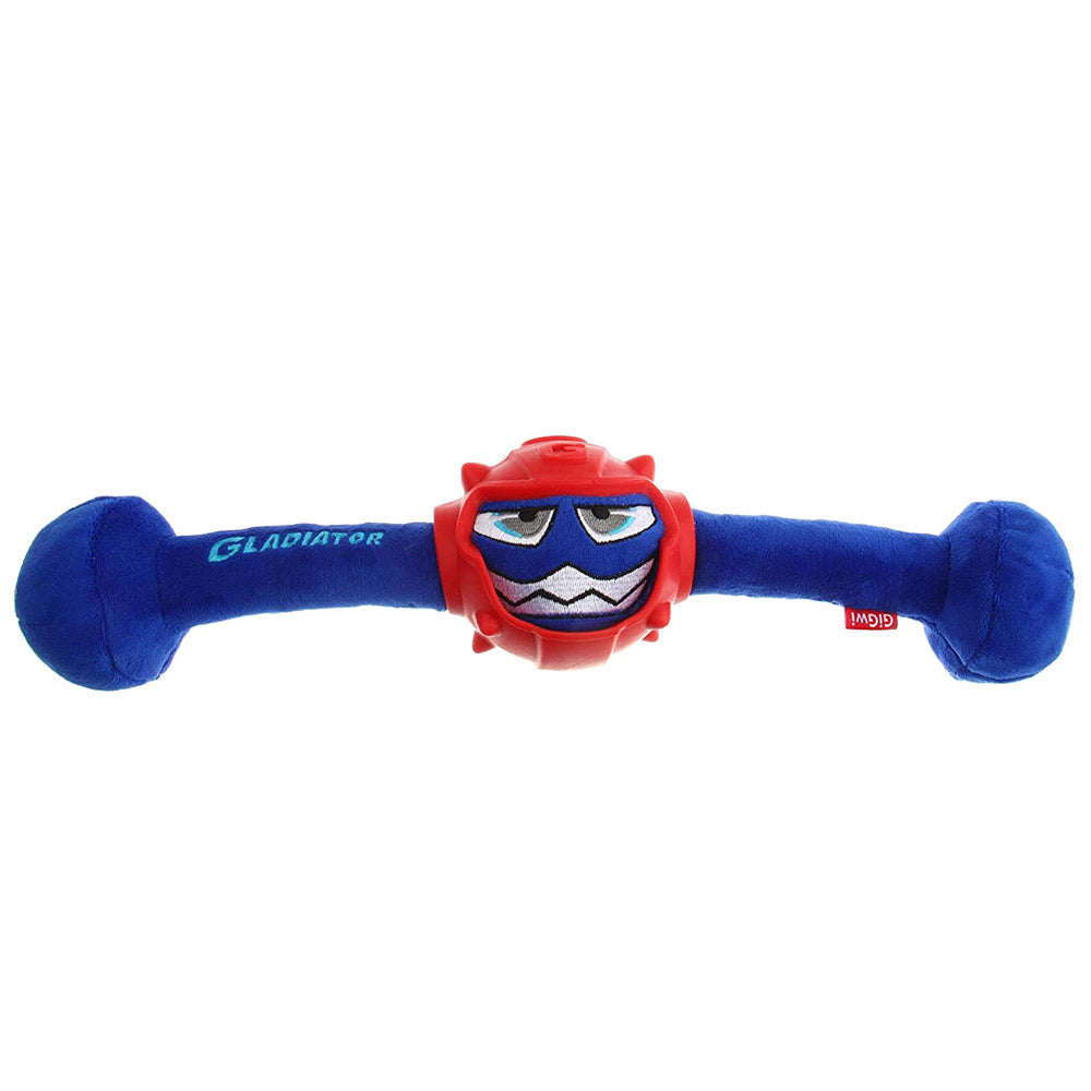 GiGwi Gladiator Squeaker Inside Plush/TPR Dog Toy (Medium) - Blue