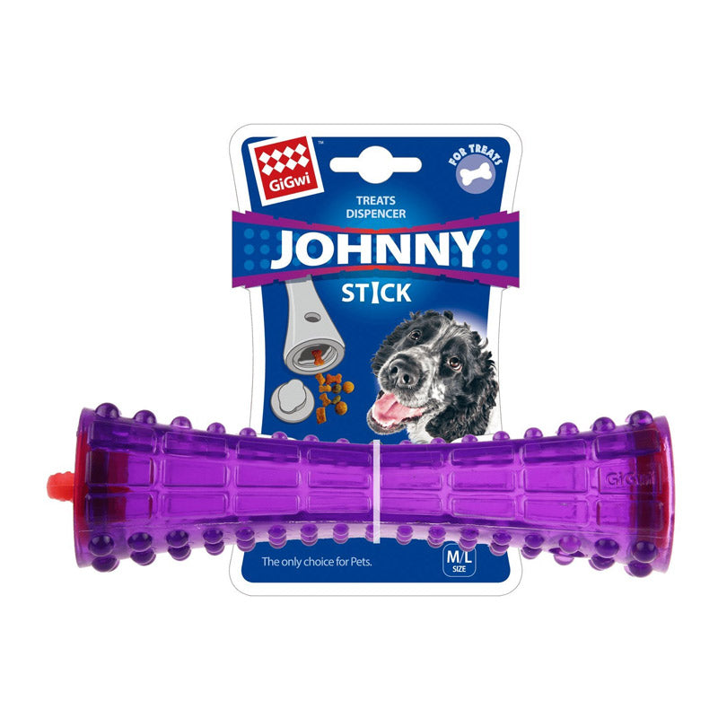 Treat Dispenser "Johnny Stick' TPR Transparent Purple