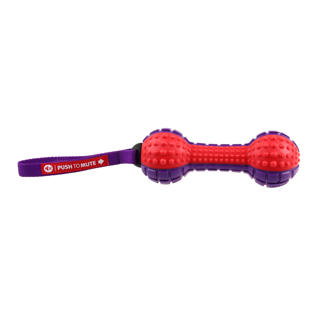 GiGwi Dumbell ‘Push To Mute’ - Red/Purple