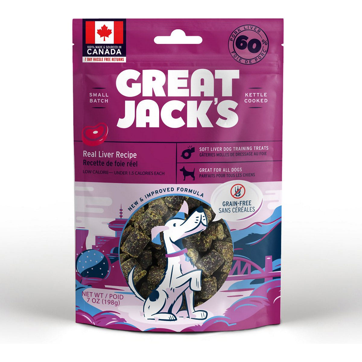 Great Jack's Real Liver Recipe Grain-Free Dog Treats 7oz / 198gm