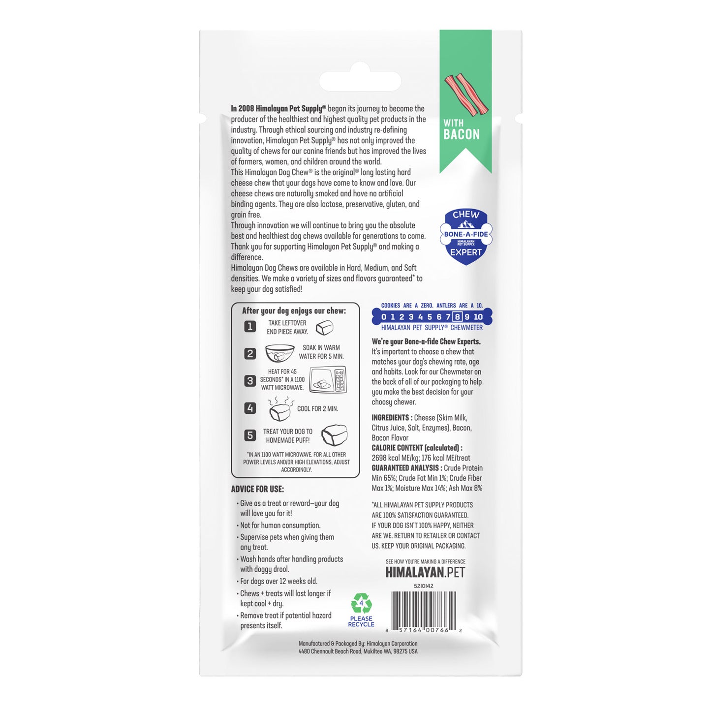 Himalayan Dog Chew Bacon - Medium