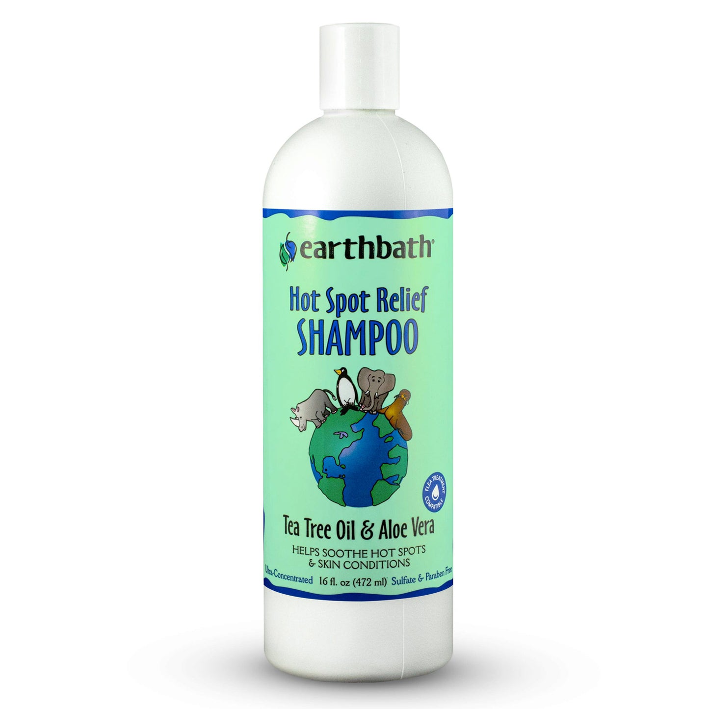 Hot Spot Relief Shampoo Tea Tree Oil &amp; Aloe Vera 16oz