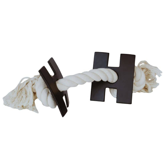Huntlea Rope 2 Knot with H Leather Dog Toy - LARGE