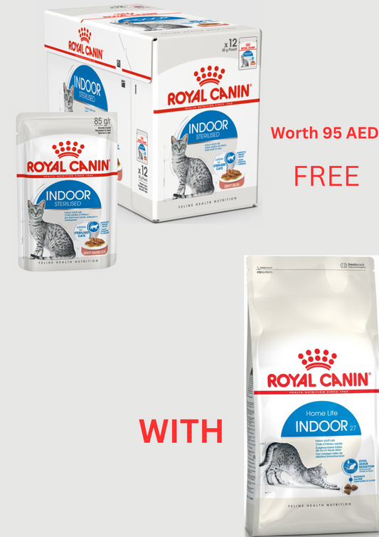 Buy Royal Canin Feline Health Nutrition Indoor 4 kg and GET FREE Royal Canin  Feline Health Nutrition Indoor (Wet Food - Pouches) 12 x 85 gm