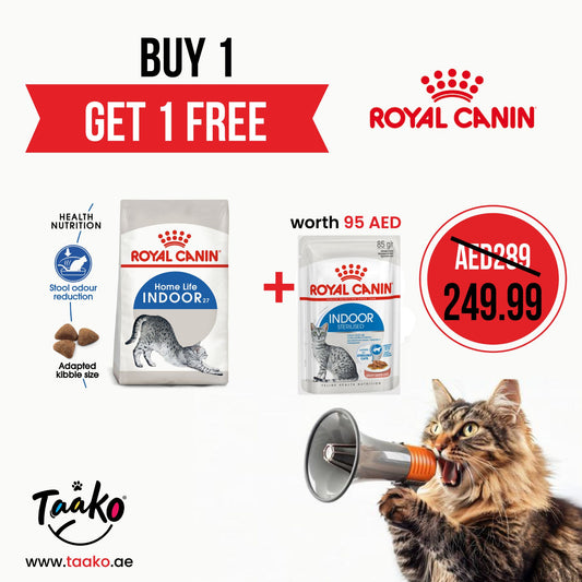 Buy Royal Canin Feline Health Nutrition Indoor 4 kg and GET FREE Royal Canin  Feline Health Nutrition Indoor (Wet Food - Pouches) 12 x 85 gm