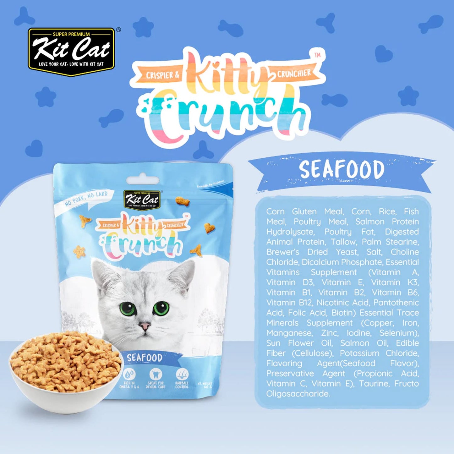 Kit Cat Kitty Crunch Seafood Flavor 60g