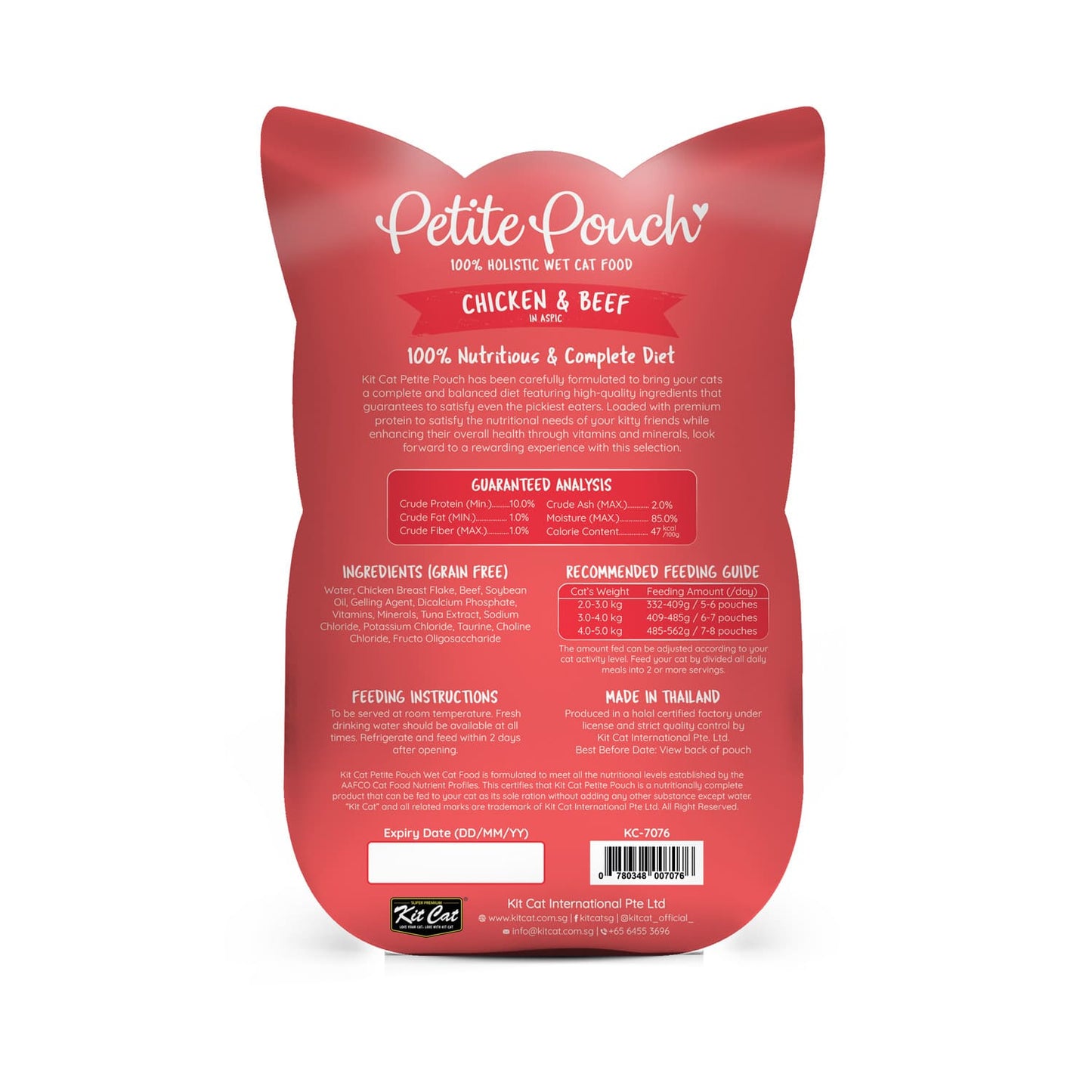Kit Cat Petite Pouch 70g - Chicken & Beef (1 Box -24pcs)