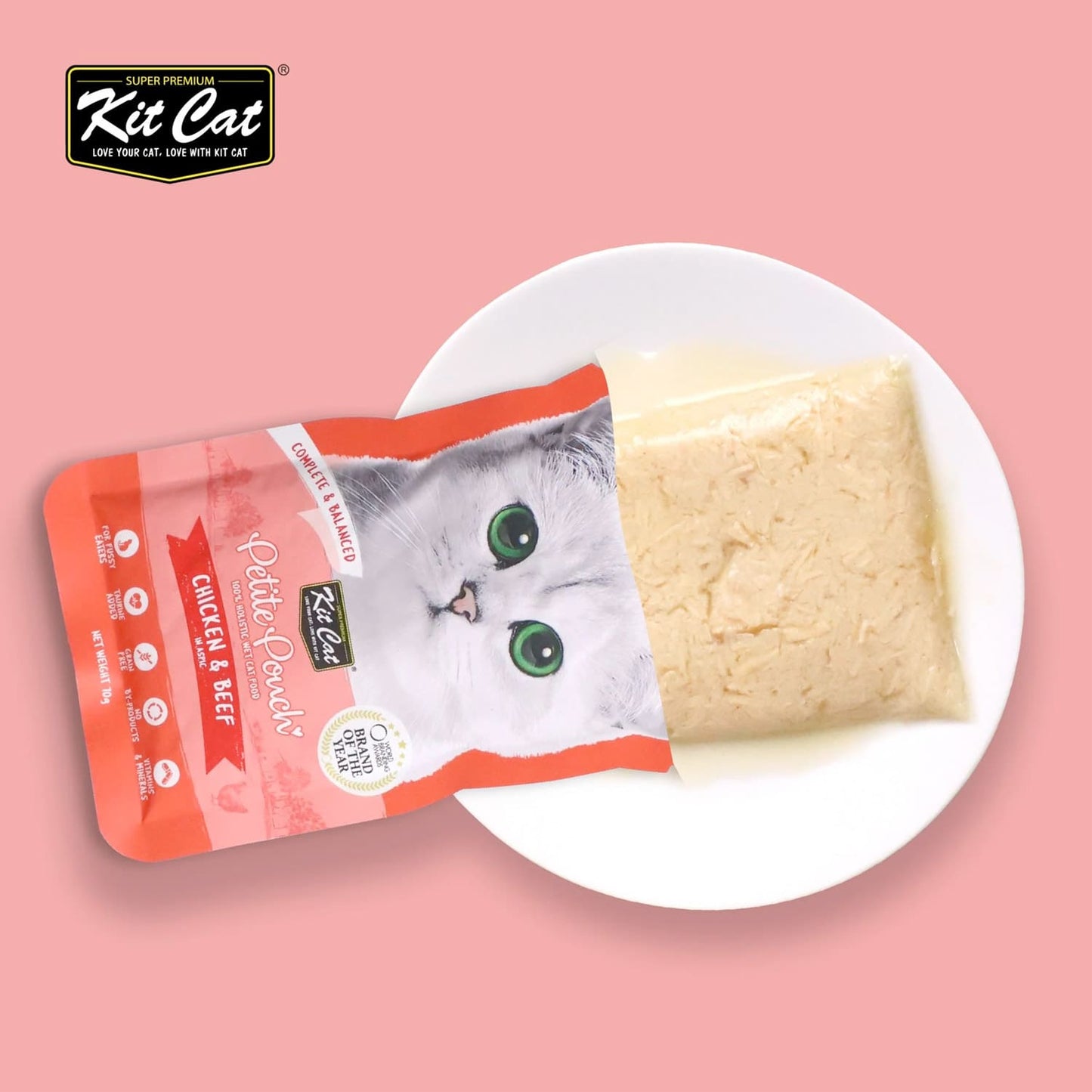 Kit Cat Petite Pouch 70g - Chicken & Beef (1 Box -24pcs)