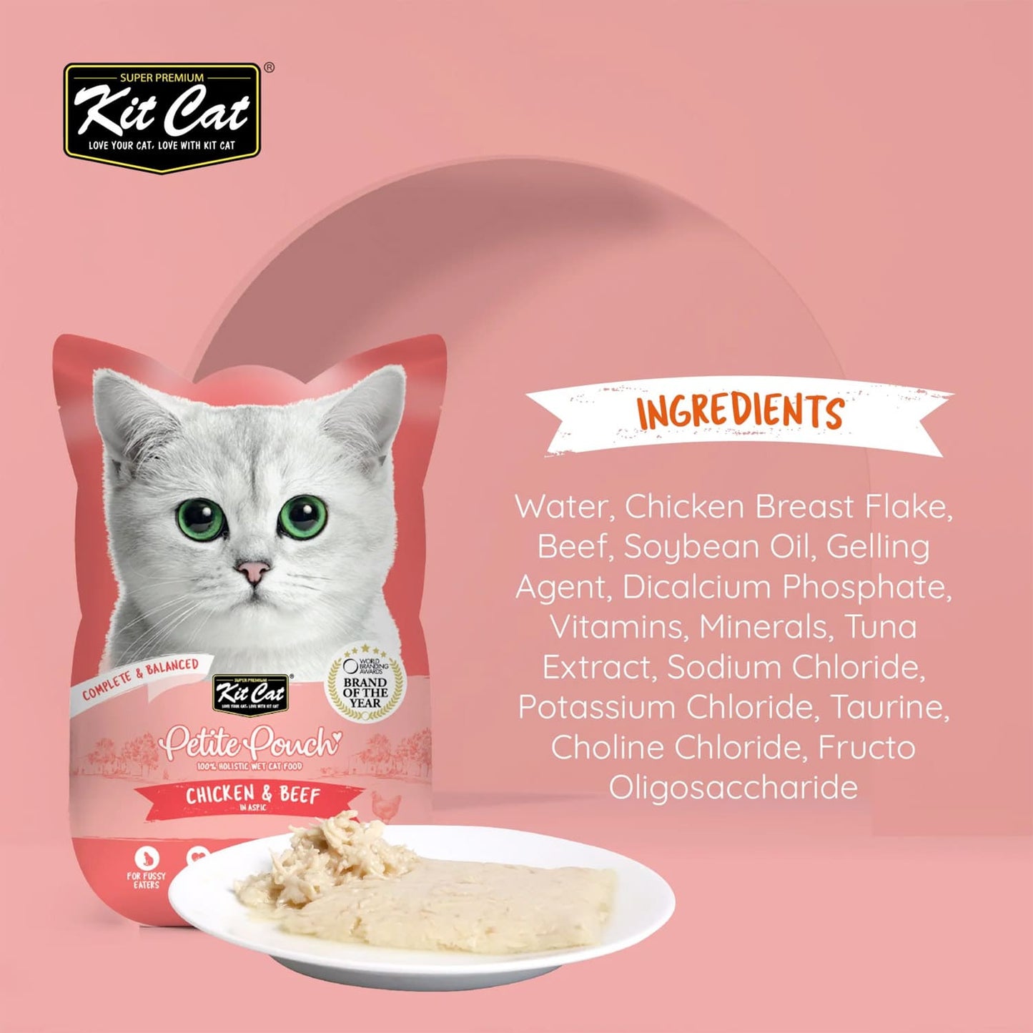 Kit Cat Petite Pouch 70g - Chicken & Beef