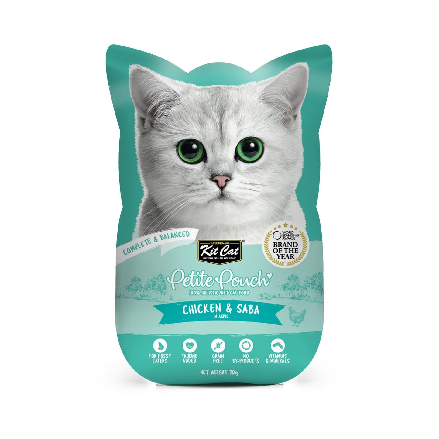 Kit Cat Petite Pouch 70g - Chicken & Saba