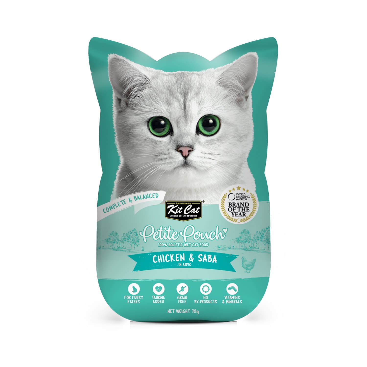 Kit Cat Petite Pouch 70g - Chicken & Saba