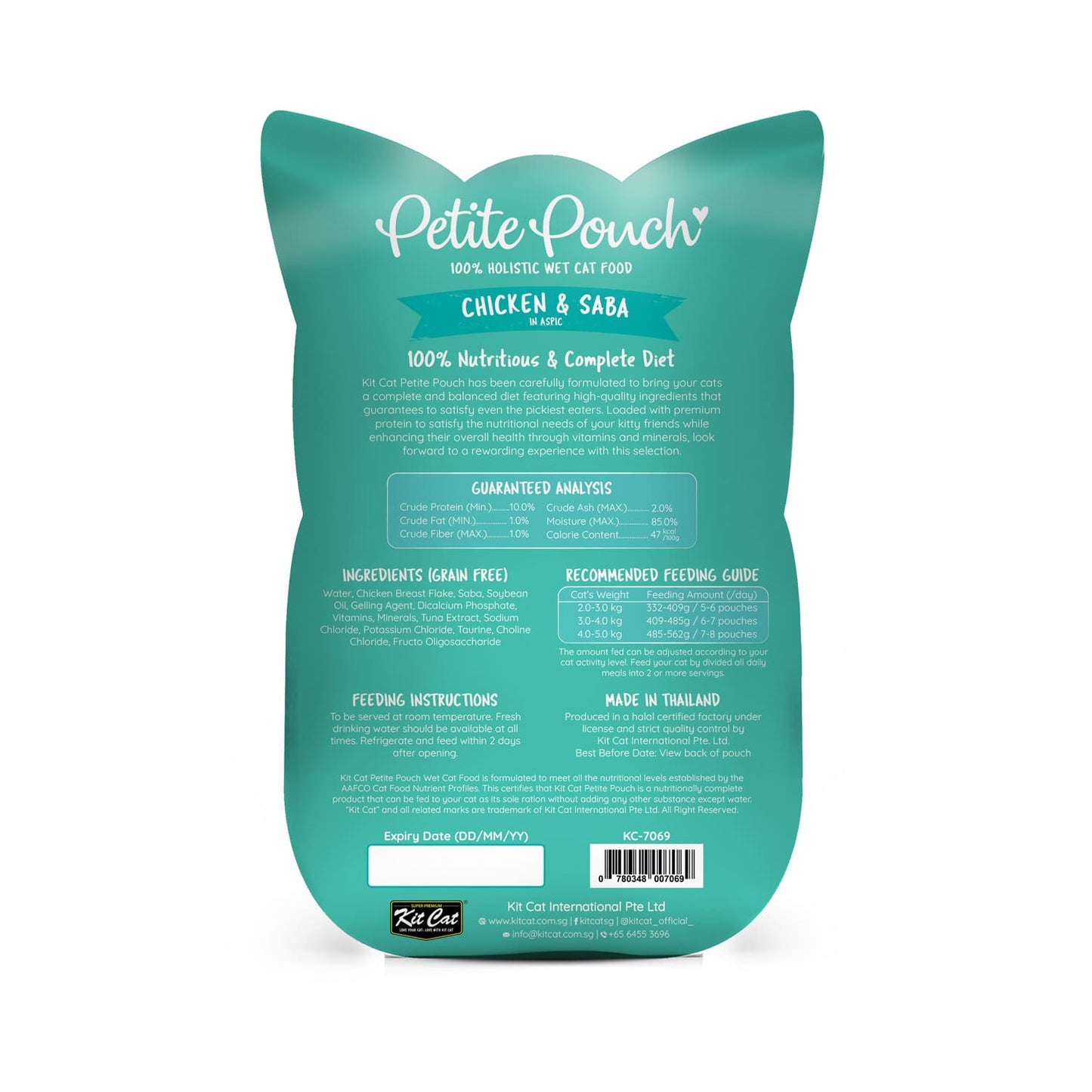 Kit Cat Petite Pouch 70g - Chicken & Saba