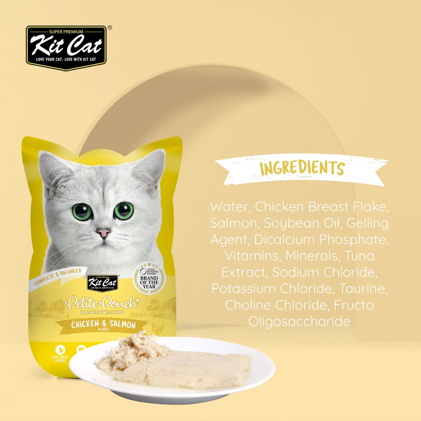 Kit Cat Petite Pouch 70g - Chicken & Salmon