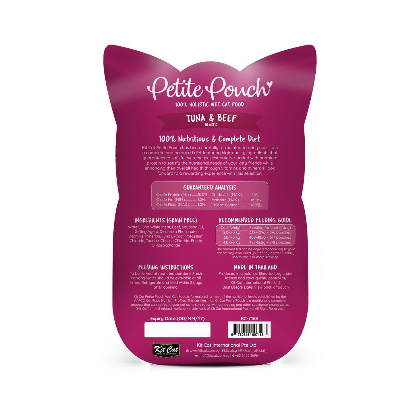 Kit Cat Petite Pouch 70g - Tuna & Beef