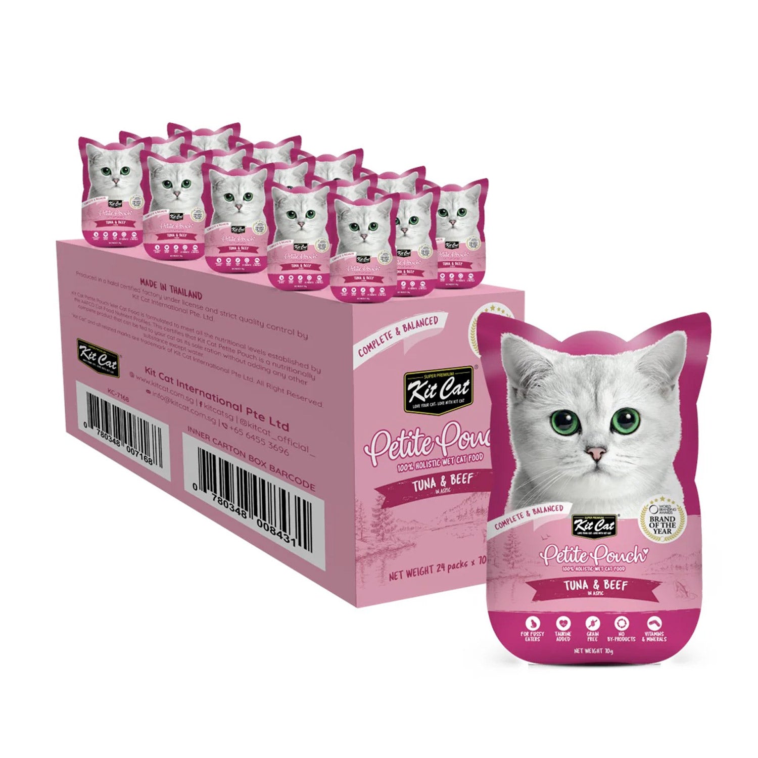 Kit Cat Petite Pouch 70g  Tuna & Beef (1 Box 24pcs)